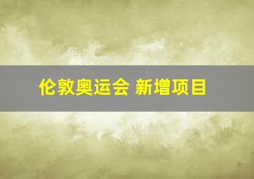 伦敦奥运会 新增项目